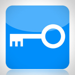 icon_KeyOnBlue Key icon to represent security