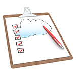 Checklist with a cloud on it.