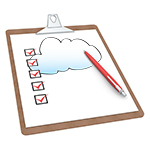 cloudChecklist Checklist with a cloud on it.