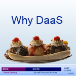 Slide illustrating the benefits of Desktops-as-a-Service (Daas)